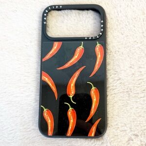 CASETIFY iPhone 17 Case Black with Red Chili Peppers NEW!